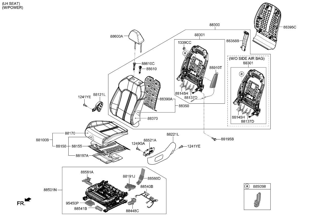 Kia 88551L3000 Wiring Assembly-Fr Seat