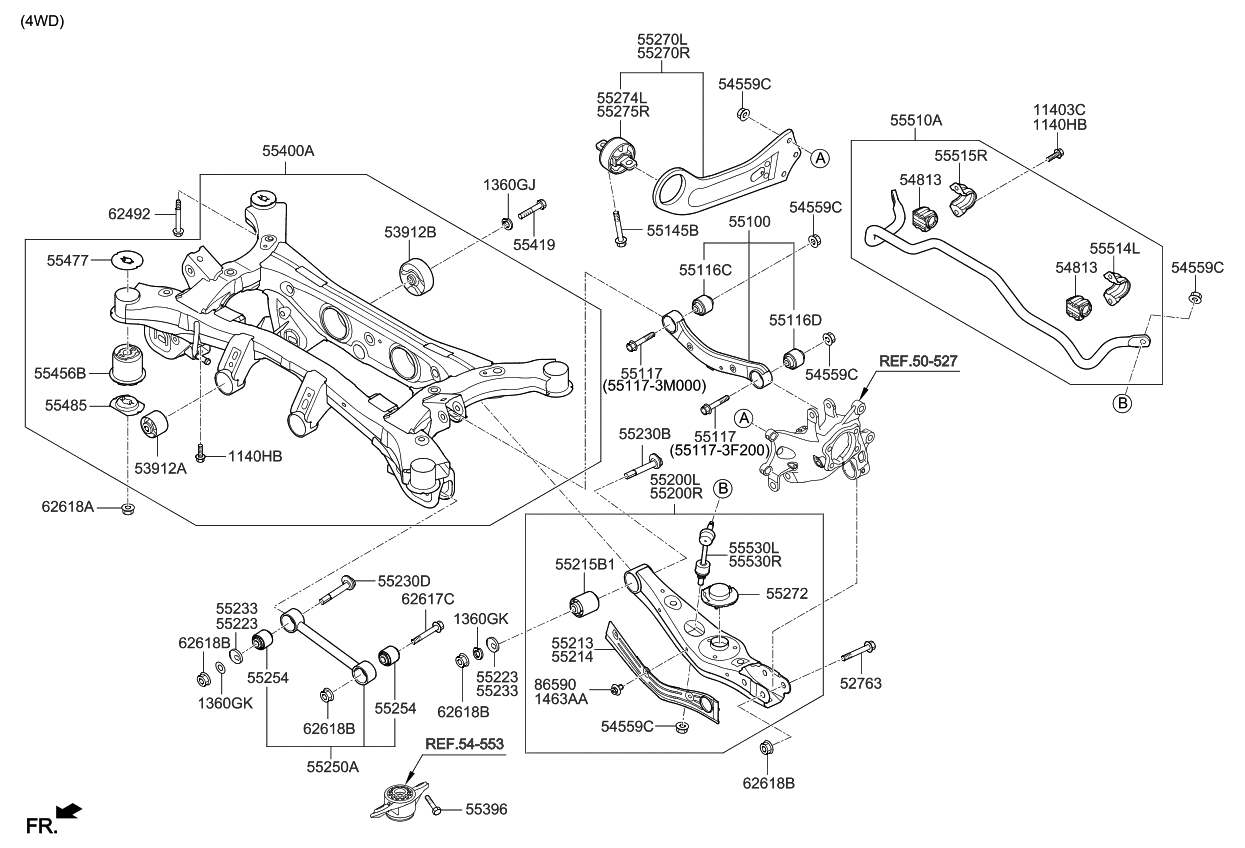 Kia 55323D9000 Pad-Rear Spring, Lower