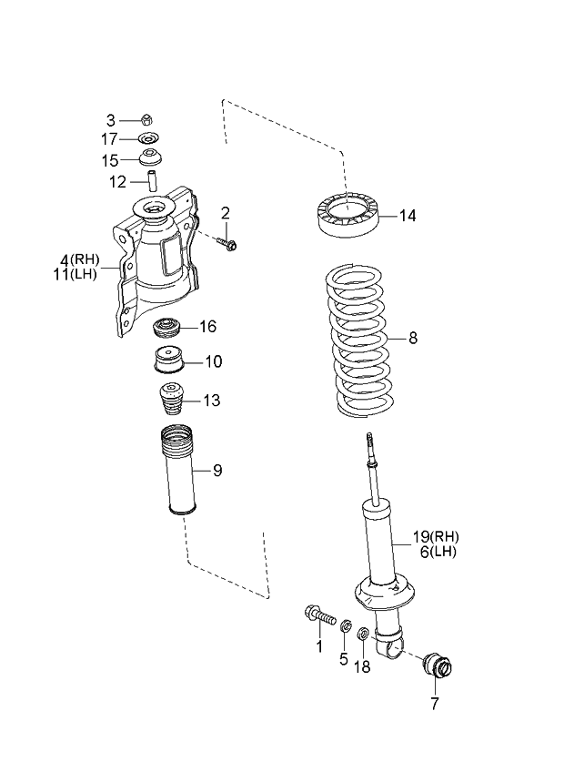 Kia 5531138600 Shock ABSORBER, Rear