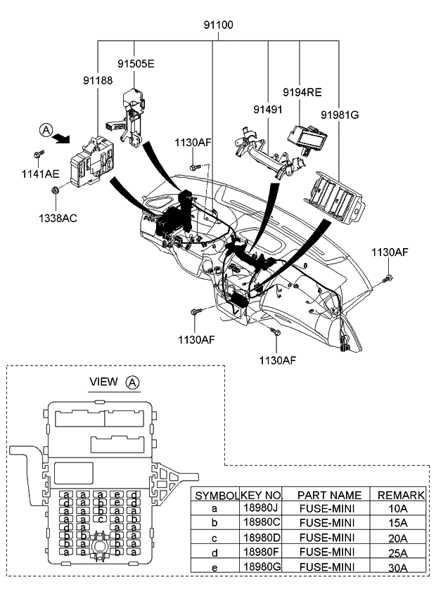Kia 919712G110 Protector-Wiring