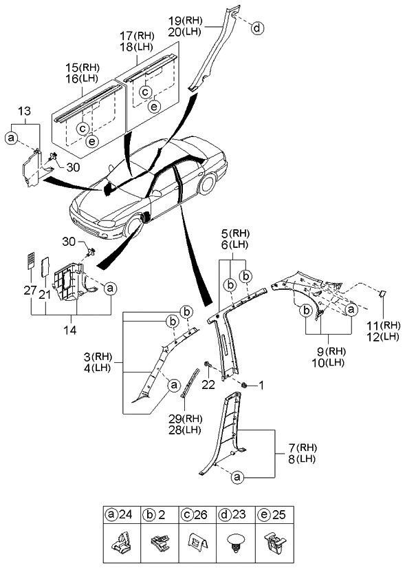 Kia 0K2A168760E75 Trim-Tire House, RH