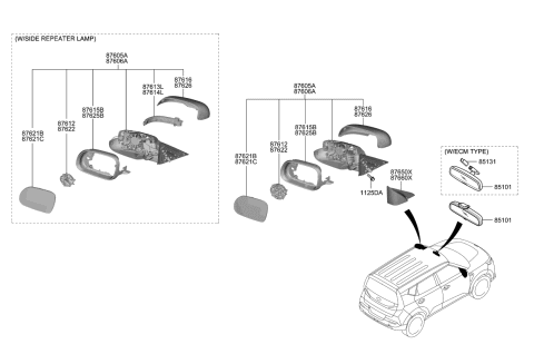 2022 Kia Soul ACTUATOR Assembly-O/S Mi Diagram for 87612F1000