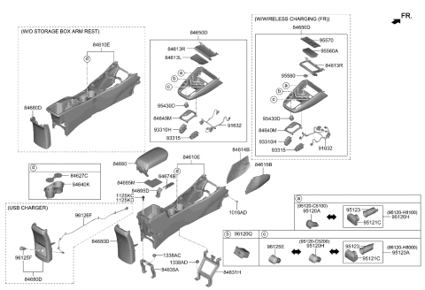 2020 Kia Soul  Console Assembly-Floor Diagram for 84610K0010CSM