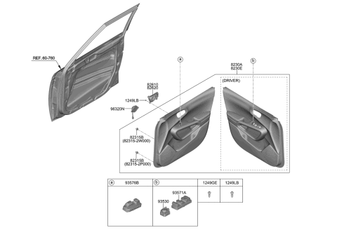 2022 Kia Soul  Switch Assembly-Mirror R Diagram for 93530K0000