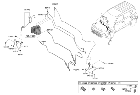 2020 Kia Soul  Clip Diagram for 58757K0100