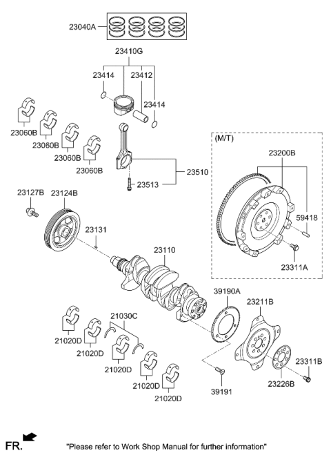 2020 Kia Soul  Ring Set-Piston Diagram for 230402E850
