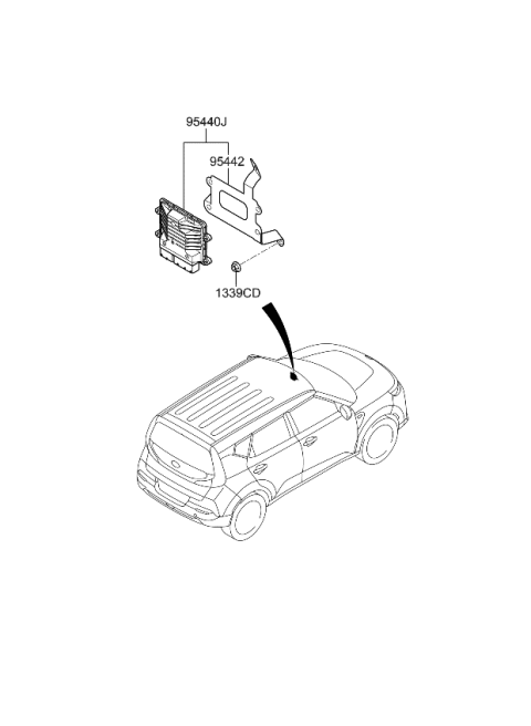2022 Kia Soul  T/M Control Unit Diagram for 954402DPC0