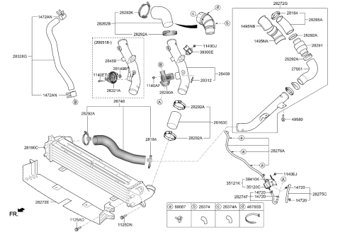 2021 Kia Soul  Pipe-Water Outlet Diagram for 282622B780
