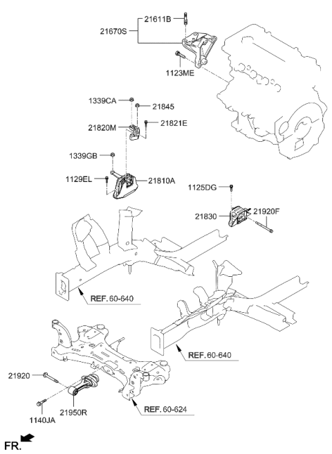 2020 Kia Soul  Bracket Assembly-TRANSMI Diagram for 21830M6000