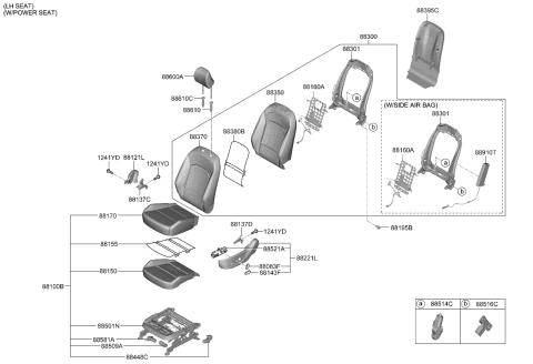 2020 Kia Soul  Track Assembly-LH Diagram for 88500K0030