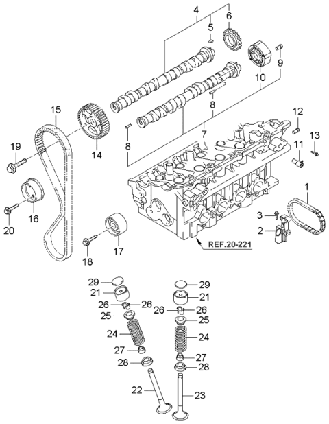 2006 Kia Spectra  CVVT Assembly Diagram for 2435023800