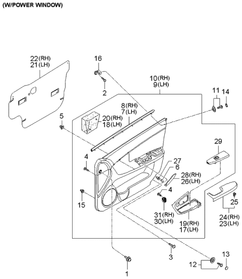 2005 Kia Spectra  Bulb Diagram for 1864305009E