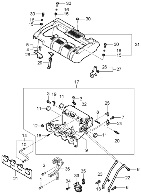 2006 Kia Spectra  Bolt-Flange Diagram for 1140006123