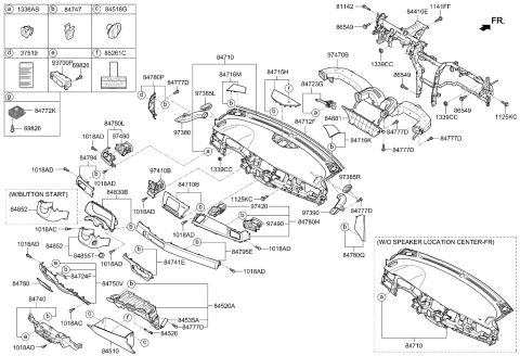 2018 Kia Niro  Duct Assembly-Side Air VENTILATOR Diagram for 97490G5000CG1