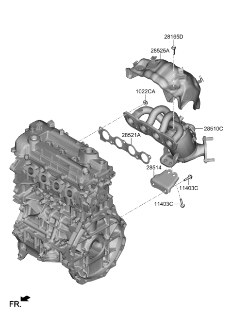 2019 Kia Niro  Stay-Exhaust MANIFOL Diagram for 2896103HA1