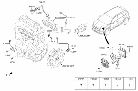 2019 Kia Niro  Transmission Control Unit Diagram for 954412BBF0