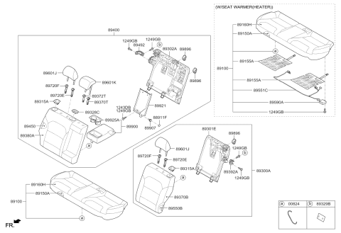 2018 Kia Niro  Frame Assembly-Rr Seat B Diagram for 89410G5000DDK