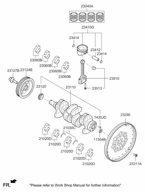 2019 Kia Niro  Bolt-CRANKSHAFT Diagram for 2312704001
