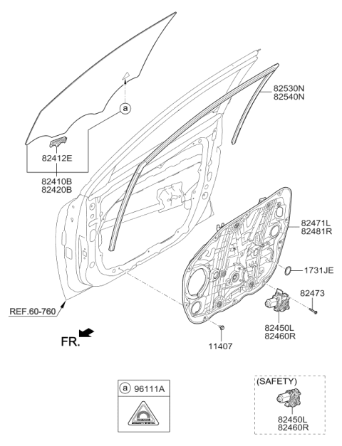 2019 Kia Niro Panel Assembly-Front Door Diagram for 82471G5010