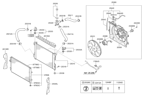 2017 Kia Rio  Condenser Assembly-Cooler Diagram for 976061W000
