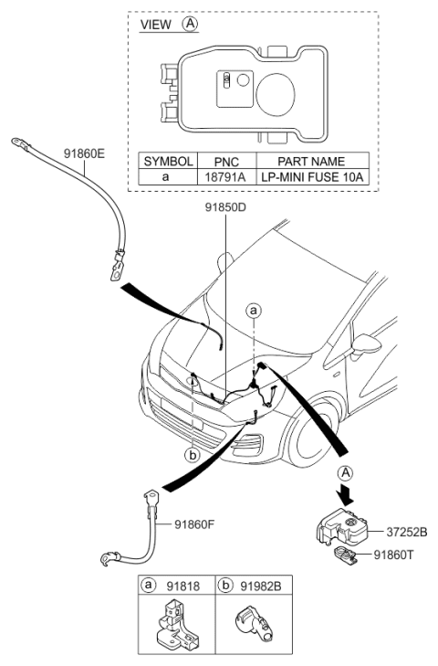 2017 Kia Rio  Wiring Assembly-Transmission GROUD Diagram for 918611W120