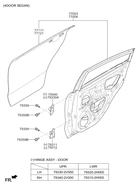 2017 Kia Rio  Panel Assembly-Rear Door LH Diagram for 770031W020