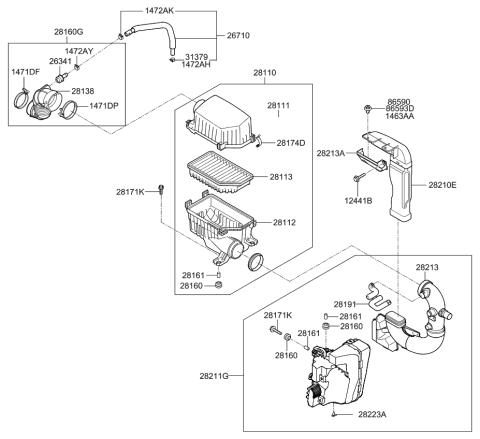 2016 Kia Rio  Hose Assembly-Breather Diagram for 267102B601