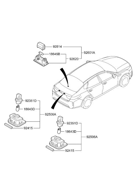 2020 Kia Optima Hybrid  PAD-SEALING Diagram for 92530D4000