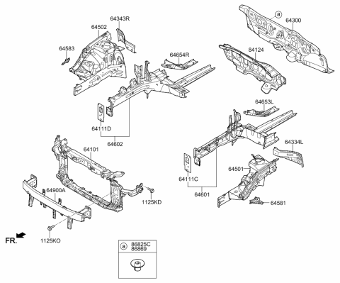 2019 Kia Optima Hybrid Bracket Assembly-FEM Mounting Diagram for 64423D4000