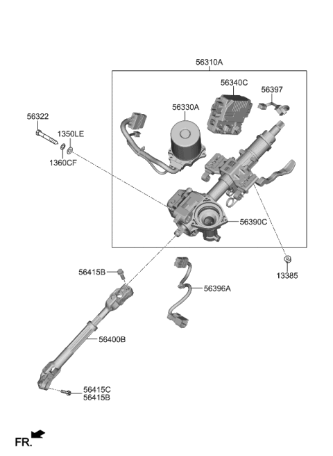 2020 Kia Optima Hybrid  Bolt Diagram for 56415L1000