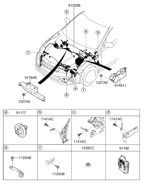 2020 Kia Optima Hybrid WIRING ASSY-FRT Diagram for 91700A8831