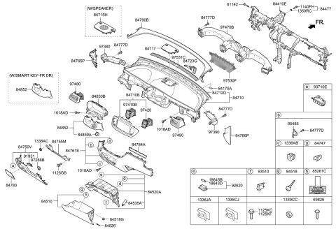 2019 Kia Sorento  Pad U Diagram for 84799F3000