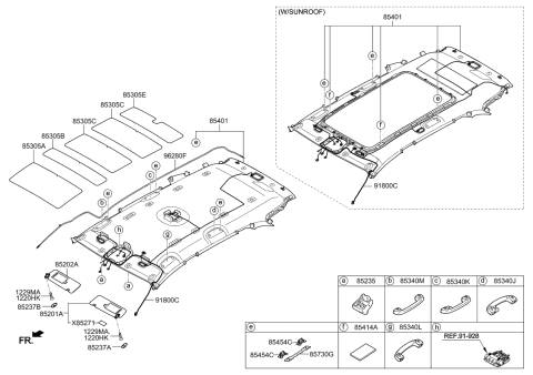 2020 Kia Sorento  Pad-Roof NO2 Diagram for 85306C5000