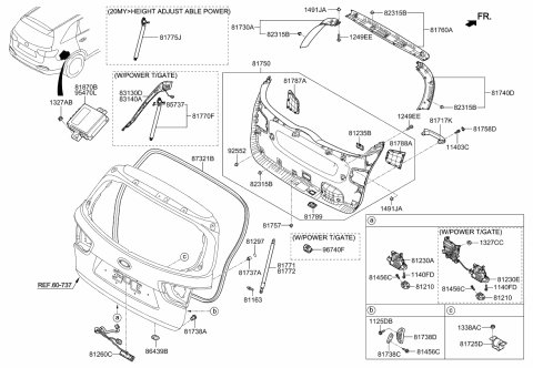 2020 Kia Sorento  Bumper-Tail Gate Body S Diagram for 81739A9100