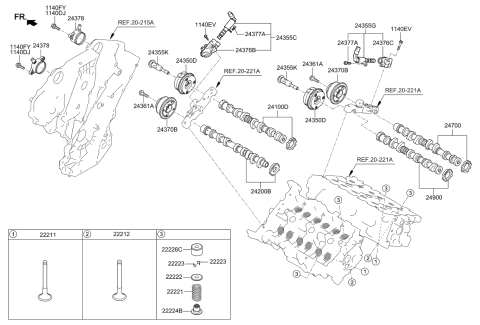 2020 Kia Sorento  Camshaft Assembly-Exhaust Diagram for 247003CBE1