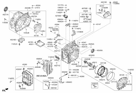 2019 Kia Sorento  Bracket Assembly-Transmission Support Diagram for 452114G140
