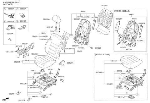 2020 Kia Sorento Switch Assembly-Power Front Diagram for 88640C6200