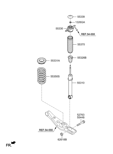 2020 Kia Sorento  Bracket-Shock ABSORBER Diagram for 55330C5000