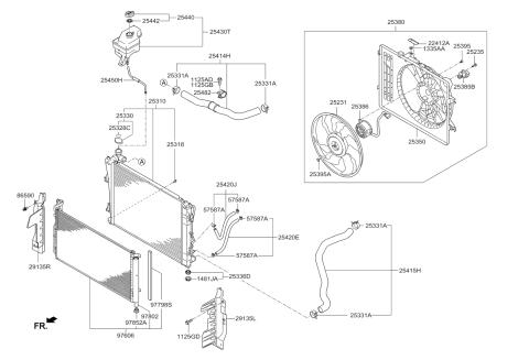 2013 Kia Cadenza  SHROUD-Radiator Diagram for 253503R200