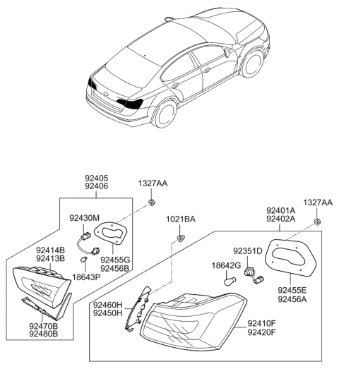 2015 Kia Cadenza  Holder & Wiring Assembly Diagram for 924513R500