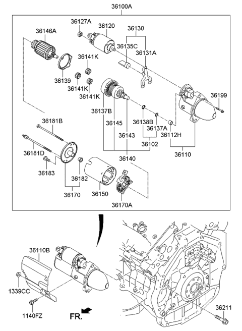 2015 Kia Cadenza  Armature Assembly Diagram for 361503F100
