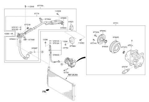 2016 Kia Cadenza  Air Conditioner Compressor Assembly Diagram for 977013R500