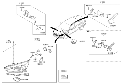 2016 Kia Cadenza Bulb Diagram for 1864755007S