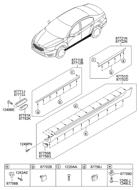 2014 Kia Cadenza  DEFLECTOR-Rear RH Diagram for 877663R200