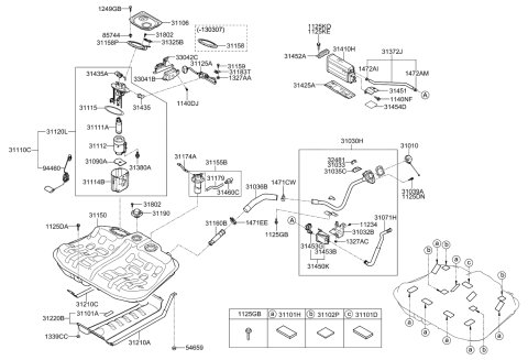 2016 Kia Cadenza  Bolt Diagram for 310394H000