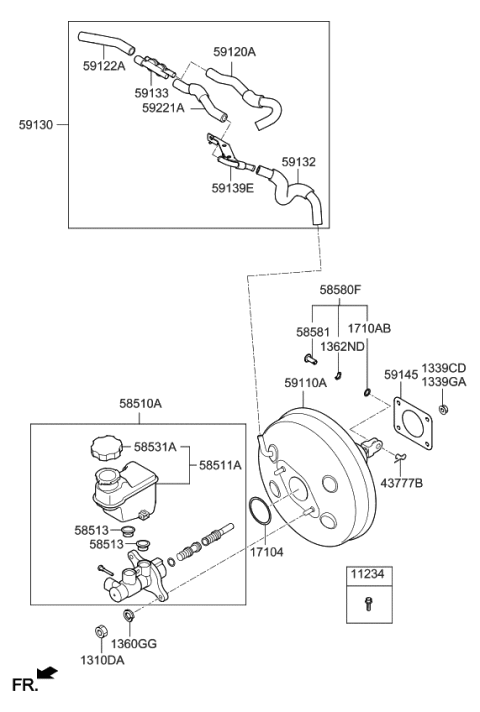 2013 Kia Cadenza  Hose Assembly-Brake Booster Diagram for 591203R500