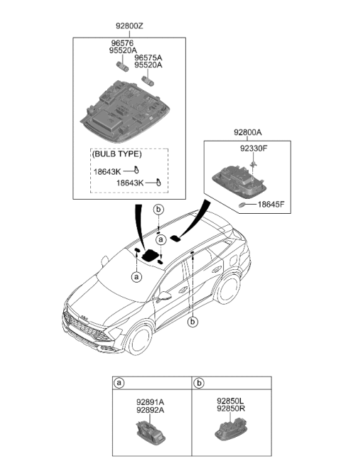 2024 Kia Sportage  Lamp Assembly-Rear PERSO Diagram for 92870J7000WK