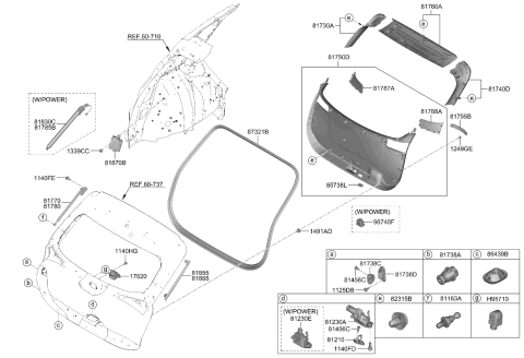 2023 Kia Sportage  COVER-POWER TAIL GAG Diagram for 81716DW000