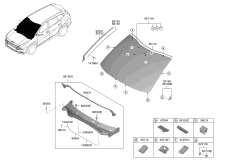 2024 Kia Sportage  GARNISH ASSY-DELTA L Diagram for 86190DW000