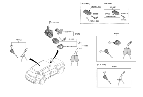 2023 Kia Sportage  KEY SUB SET-STEERING Diagram for 81900P1G00